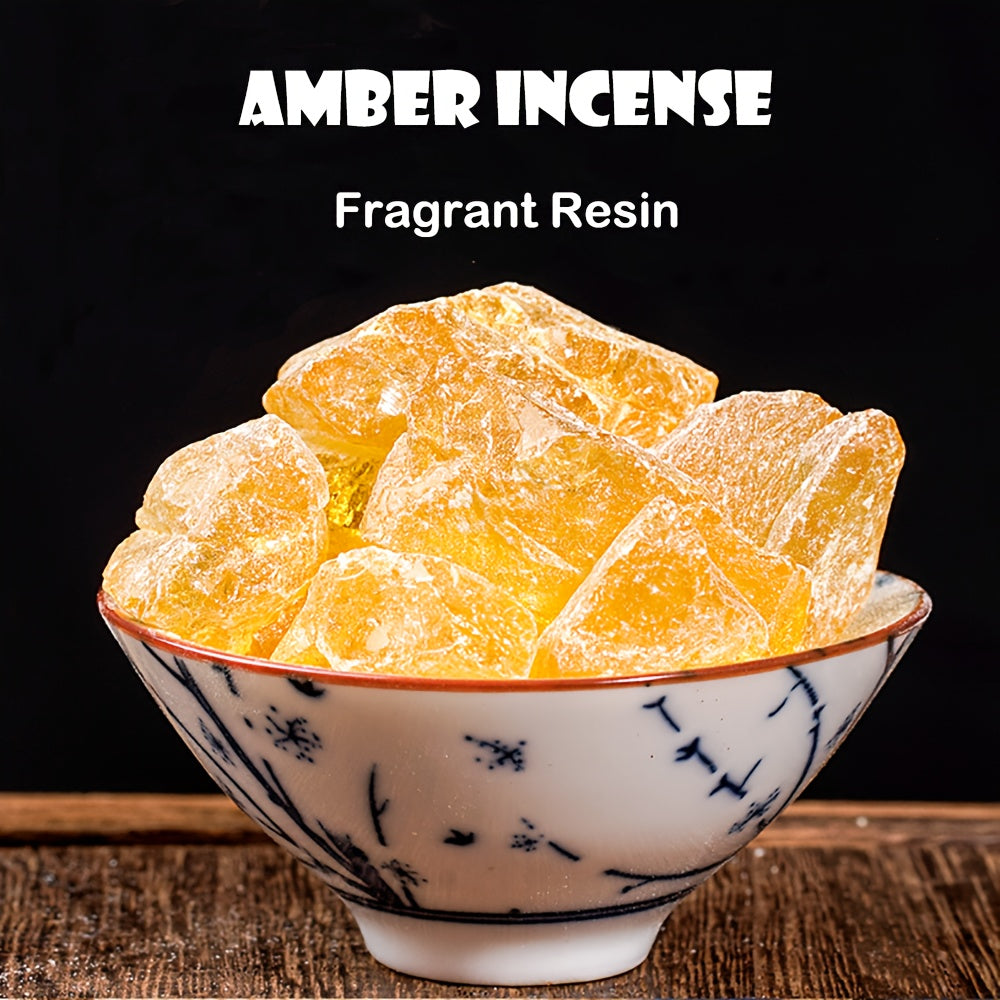 Amber Incense Fragrant Resin - Natural Plant-Based Scented Resin for Home Decor, Relaxing Aromatic Ambiance, Yellowish-Orange Hue, Feather-Free, Perfect for Meditation & Yoga Spaces, Aromatic Decor | Organic Aesthetic | Artis