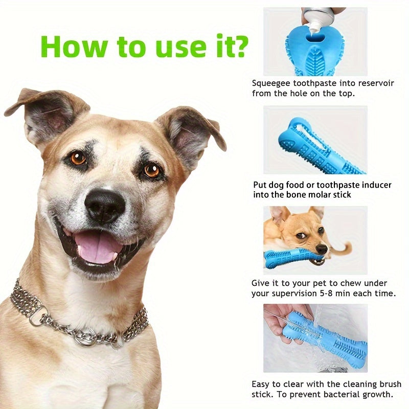 Organic Silicone Dog Toothbrush Toy - Soft, Durable, Non-Toxic Dental Care for Small and Medium Dogs, Natural Teeth Cleaning and Chew Stick
